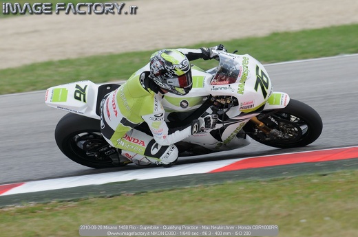 2010-06-26 Misano 1458 Rio - Superbike - Qualifyng Practice - Max Neukirchner - Honda CBR1000RR